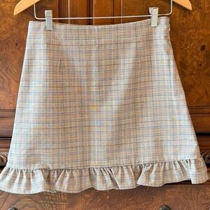 Cupcakes and Cashmere Plaid Ruffle Hem Mini Skirt